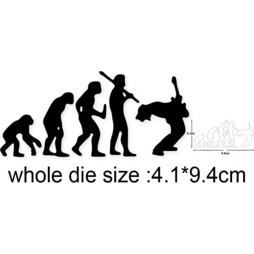 Evolution Playing Guitar Metal Cutting Dies Stencils Diy Scrapbooking dies Cards Making Embossing Dies Cuts Craft Dies New 2020