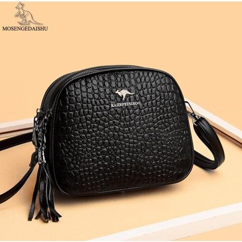 Fashion Tassel Design Ladies Shoulder Bag New Letter Designer Women Messenger Bags High Quality Stone Grain Womens Wallet Sac