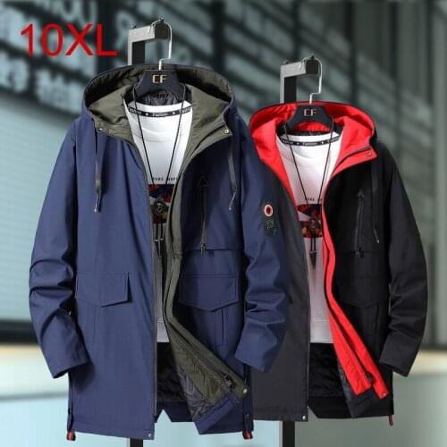 Plus Size10XL 9XL 8XL 7XL 6XL Winter Coat Mens Hooded Fleece Black Winter Jacket Men Thick Parkas Casual Jackets Windproof Warm