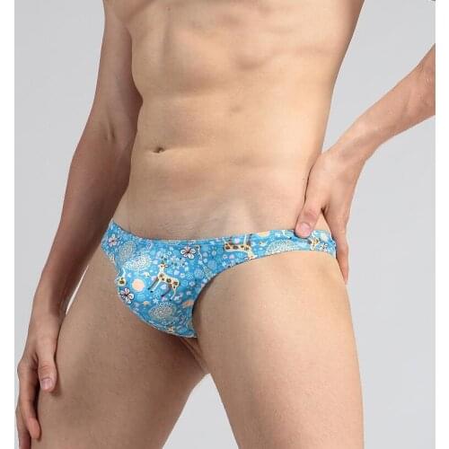 Mens Thongs Bikini Men Sexy Thongs G-strings Briefs Male Thongs Gay Penis Pouch U convex Man Sika deer Underwear