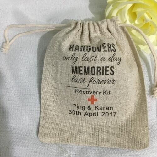 Customize text Bachelorette Hangover recovery emergancy Survival Kit wedding favor gift bags bridal shower party Candy pouches