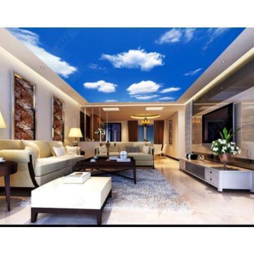 1846 Blue Skys Printing stretch ceiling film for workshop ceiling decoration