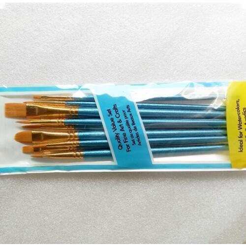 Nylon Hair Paint Brush Kids Student Watercolor Gouache Beauty nail Painting Pen Set Drawing Art Supplies 10Pcs/Set