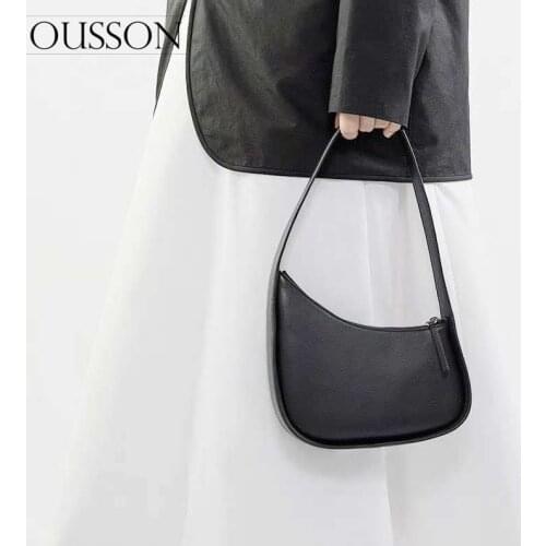 OUSSON 2021 New Design LIrregular eather Underarm Bag Fashion Exquisite Retro Shoulder Bag High Quality Baguette Bag For Women