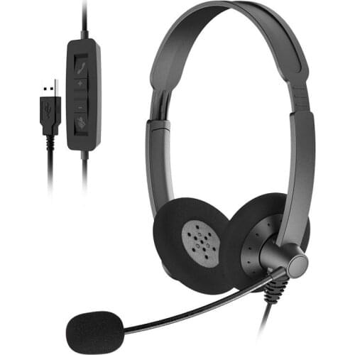Newest Office Headset with Microphone 3.5mm USB Computer Headset Noise Reduction Headphone for Call Center PC Cellphone