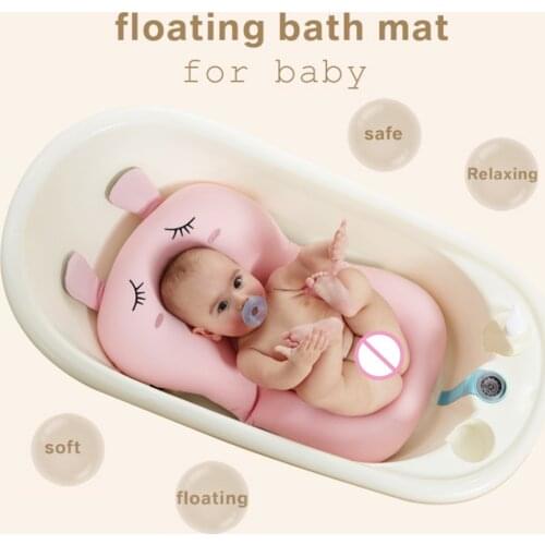 Baby Shower Portable Air Cushion Bed Babies Infant Baby Bath Pad Non-Slip Bathtub Mat NewBorn Safety Security Bath Seat Support