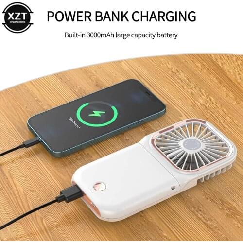 Hanging Neck Fans Mini Portable Neckband Cooler USB Rechargeable Power Bank Handheld Electric Air Cooling Folding Ventilator Fan