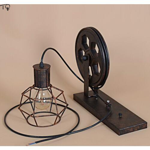 Retro Vintage Loft Industrial Wall Lamp Iron Art Liftable Pulley Wall Sconces Loft Decor Coffee Restaurant Corridor Dining Room