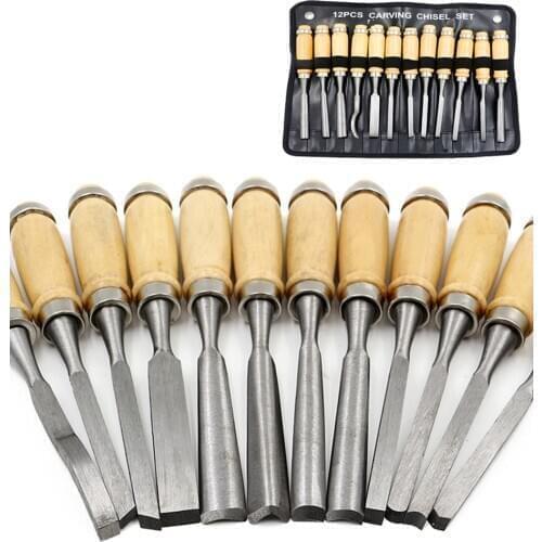 Manual Woodcarving 12pcs Carving knife Chisel Carpenter Chisel DIY Hand Wood Engraving Olive Tool Set
