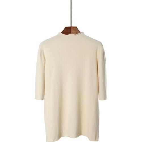 Woman Sweaters Round Neck Five-point Sleeve Knit Solid Color Ladies Pullover Cheap Casual All-match Female Top 2021 Spring