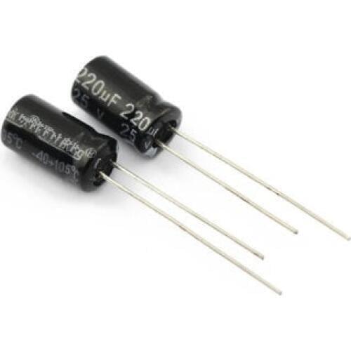 20PCS 220uF 25V 105C 6mm*12mm Radial Electrolytic Capacitors