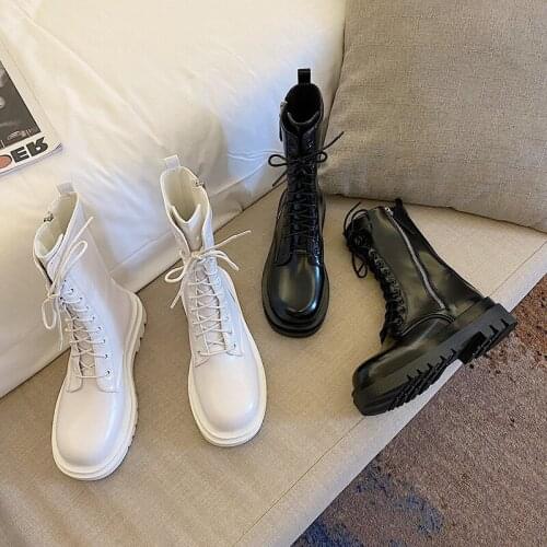 2021 spring and autumn new ladies Martin boots wild thick-soled motorcycle boots British style single boot tide