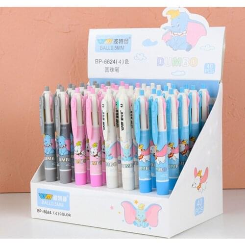 40 pcs/lot Cartoon Flying Elephant 4 Colors Ballpoint Pen Cute Press ball pens School Office writing Supplies Stationery Gift