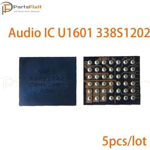 5pcs/Lot Audio IC U1601 338S1202 for 5S 5C 6 6Plus Small Audio Chip U1601 Parts Sound Voice Module Speaker IC 338S1202