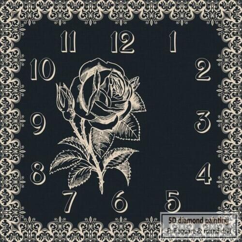 5d diy diamond painting clock rose picture full square diamond embroidery rhinestone mosaic home decoration 40x40cm