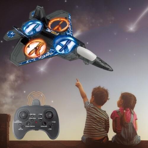 EPP 2.4G 6 Channel RC Aircraft 6-Axis Gyro Night Light Stunt Remote Control Plane Fighter Airplane for Kids and Adults