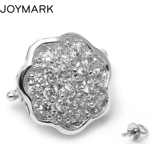 925 Silver Plum Blossom-shaped Front Buckle Magnetic Closures DIY Jewelry Making Sterling Silver Clasps For Necklaces SC-MC020