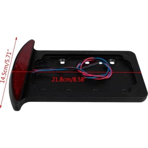 Aluminum Back Axle Side Mount License Plate Holder LED Tail Brake Light Frame Bracket