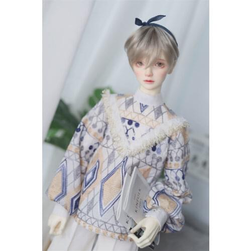 BJD doll shirt Court embroidery jacquard tassel stand collar pull-over shirt 1/4&1/3& Uncle size doll clothing accessories