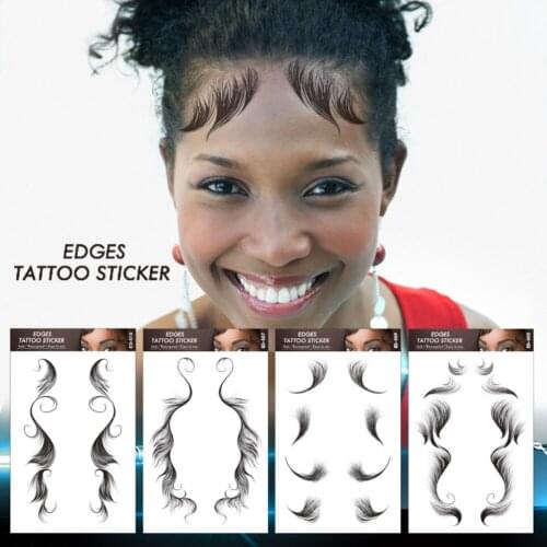 Baby Black Hairline Waterproof Bangs Hair Lasting Temporary Tattooing Stickers Hair Edges DIY Hairstyling Makeup Tool