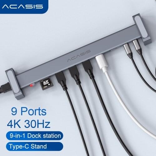 USB C Laptop Docking Station Type C to HDMI RJ45 Ethernet USB 3.0 SD/TF Card Reader With PD Charging For Macbook Pro