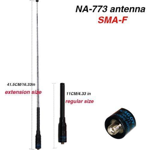 Flexible Nagoya NA-773 SMA Female VHF UHF Dual Band Walkie Talkie Antenna for Kenwood BaoFeng UV-5R UV-82 BF-888S UV 5R UV82