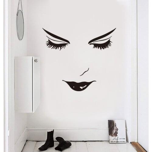 Beautiful face Wall Sticker girl room living room decoration Mural Art Decals bedroom Beautiful facial features stickers5006