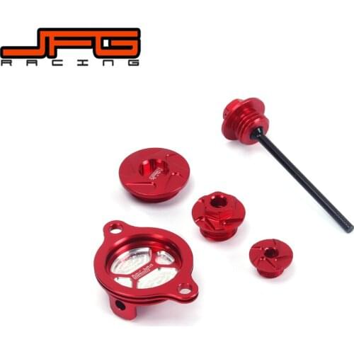 Red Engine Timing Screw Oil Filter Cover Cap Dipstick Bolt For Honda CRF450X 2005-2016 CRF250R 2010-2016