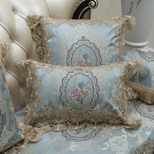 Embroidery Lace Cushion Cover Luxury European Pillow Cover PillowCase Floral Pattern Home Decorative Sofa Chair Throw Pillow