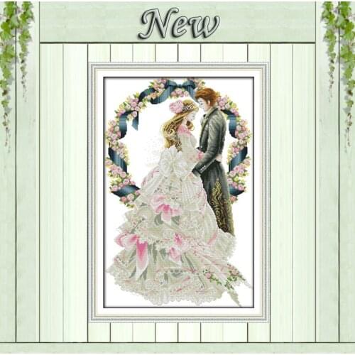 Royal wedding lovers decor painting counted printed on canvas DMC 14CT 11CT Chinese Cross Stitch Needlework Sets Embroidery kits