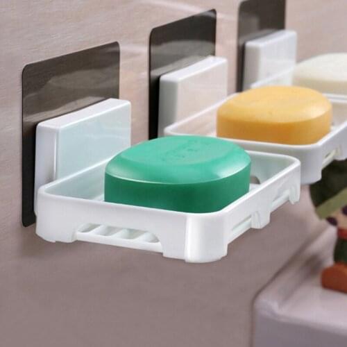 Wall-mounted Suction Cup Soap Dish Box Free Punch Drain Rack Handmade Soap Holder Case Minimalist Modern Soap Tray for Home Sink