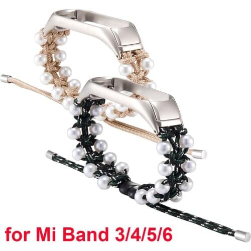 Jewelry Correa For Xiaomi Mi Band 6 5 4 3 Nylon Braided Bracelet For Miband Band 6/5 Wristband Strap Replacement for Women