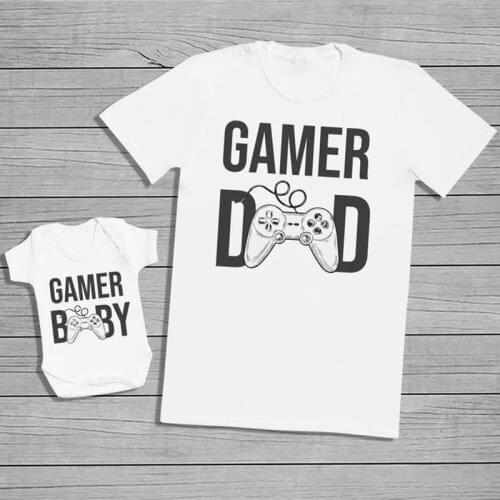 Mommy and Daughter Matching Clothes Daddy Son Outfits Man Woman T Shirt Baby Girl Romper Summer Dad and Baby Clothing