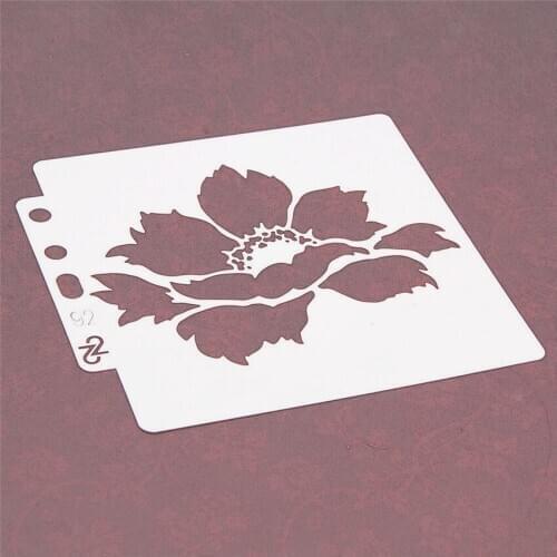 14.1*13CM Maple flower plastic mold shield DIY cake scrapbook stencils hollow Embellishments printing lace ruler Cover templat