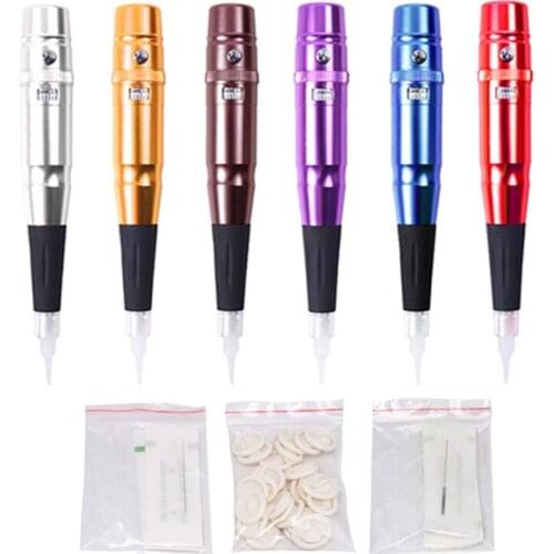 6 Colors High Quality Professional Permanent Makeup Tattoo Machine Microblading Eyeliner Eyebrows Tattoo Pen