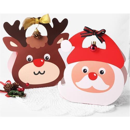 Christmas Home Accessories Disposable Christmas Packing Bag Cookies Candy Dessert Packing Cases Santa Gift Box One-off Supplies
