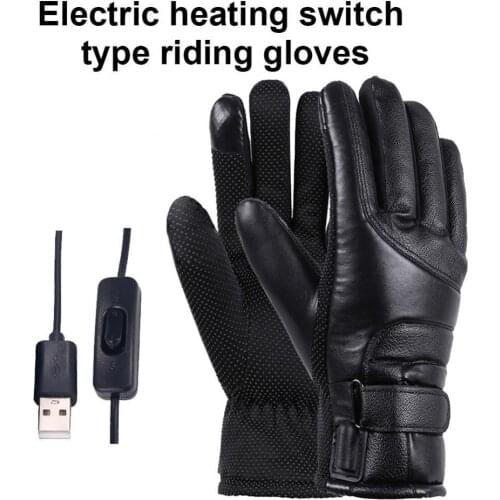 1Pair USB Powered Universal Motorcycle Heating Gloves with USB Switch Button guantes motorcycle accessories