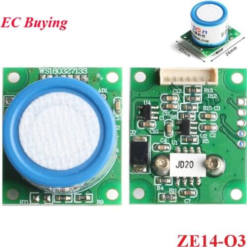 ZE14-O3 Ozone O3 Gas Sensor Module ZE14O3 ZE14 O3 For Ozone Concentration Detection Disinfection Cabinet 0-100ppm 3.3V UART