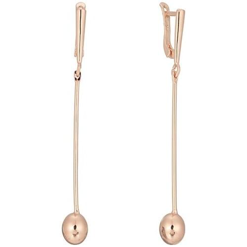 The New Trend Of Simple Retro Personality Cold Wind High Sense Of Atmosphere 585 Gold Color Long Line Earring Woman