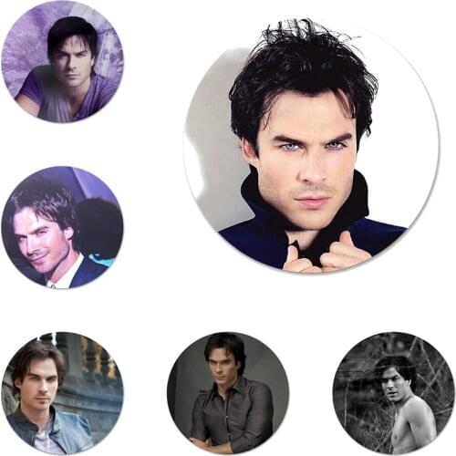 The Vampire Diaries Ian Somerhalder Icons Pins Badge Decoration Brooches Metal Badges For Backpack Decoration 58mm