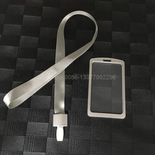 1pc Office and School Company id Work Permit Card Aluminum Badges Holder Tag Card Sets with 1.5cm Lanyard neck strap