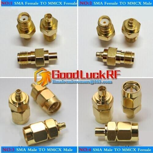 1X Pcs High-quality RF Connector Socket MMCX To SMA Plug MMCX - SMA SMA/MMCX SMA To MMCX GOLD Plated Straight Coaxial Coax
