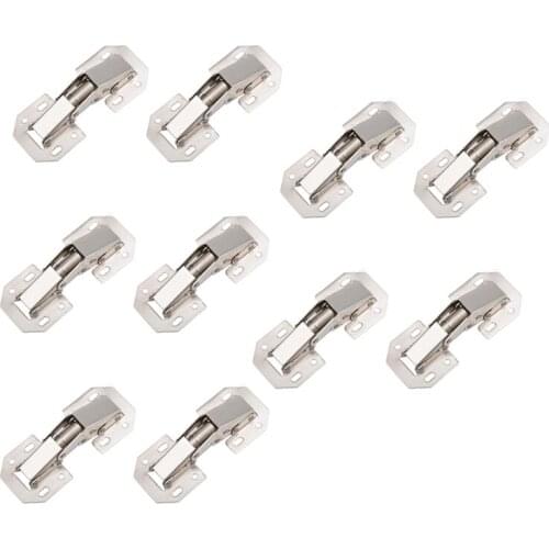 10PCS Kitchen Cabinet Door Hinges Concealed Cupboard Door Hinges For Furniture No Slot Required Easy To Install