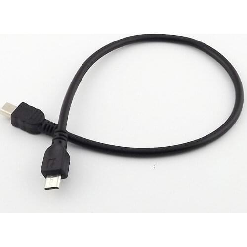 100pcs Micro USB 2.0 5 Pin Male To Mini 5 Pin Male Data Sync Charge Adapter Cable 1FT