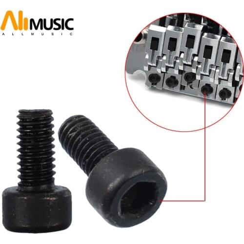 Black Tremolo Bridge Locked String Saddles Hexagon Screws for Electric Guitar - M3*9MM
