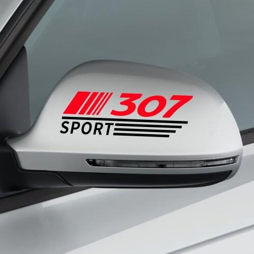 2PCS Car Rearview Mirror Stickers Auto Decor Decal For Peugeot 307 Waterproof Reflective Car Stickers And Decals Car Accessories