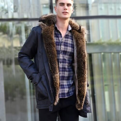 LaVelache 2020 Winter Fur Parka Men Coat Long Real Rex Rabbit Fur Liner Detachabl Jacket Luxury Outerwear Streetwear Brand