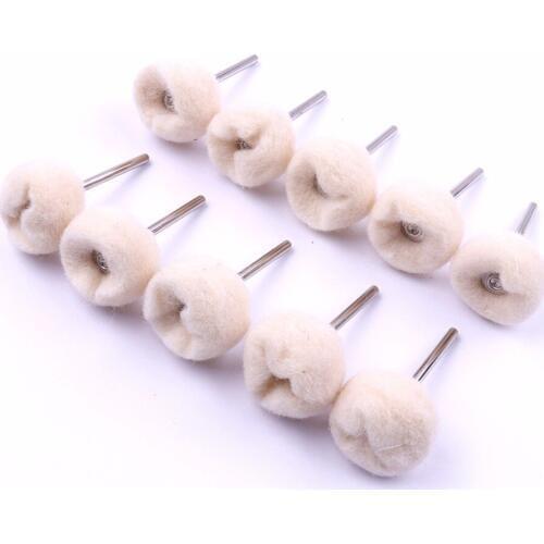 50PCS Wholesale 24mm Diameter Wool Grinding Head with 3mm Handle Wool Polishing Grinders Tool Thickness 12mm for Metal Jade