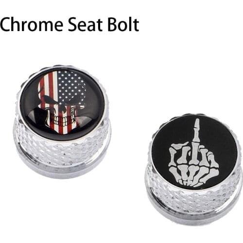 6mm Skull Motorcycle Chrome Rear Fender Seat Aluminum Bolt Screw Nut Fits for Harley Road King Touring Dyna 1/4-20