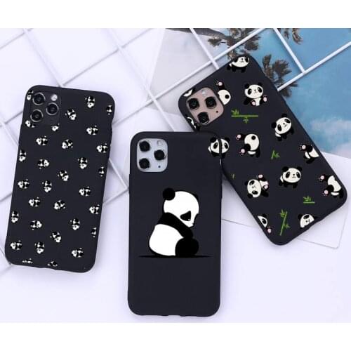 Cute Cartoon panda Phone Case for iphone 12 11 Pro Mini XS MAX 8 7 6 6S Plus X 5S SE 2020 XR cover